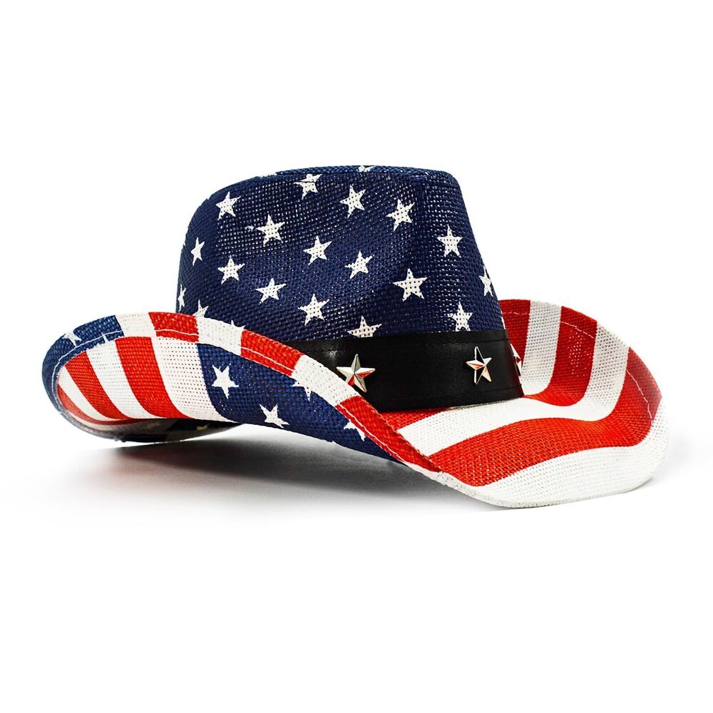 2511 American Flag Cowboy Hat Patriotic USA Western Hat 4th of July Party